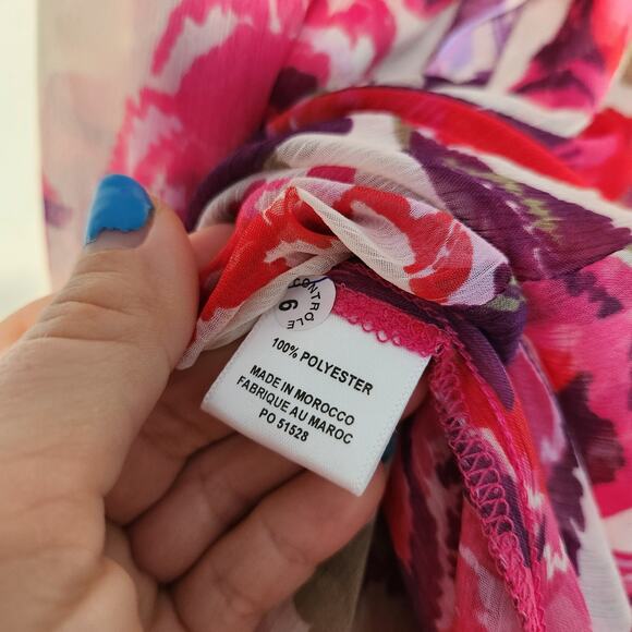 Misa Los Angeles Diana Floral Georgette Ruffle Tiered Maxi Dress L Wedding Party - Picture 8 of 10